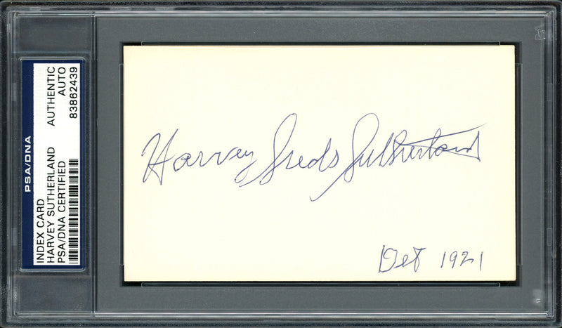 Harvey "Suds" Sutherland Autographed 3x5 Index Card Detroit Tigers PSA/DNA #83862439