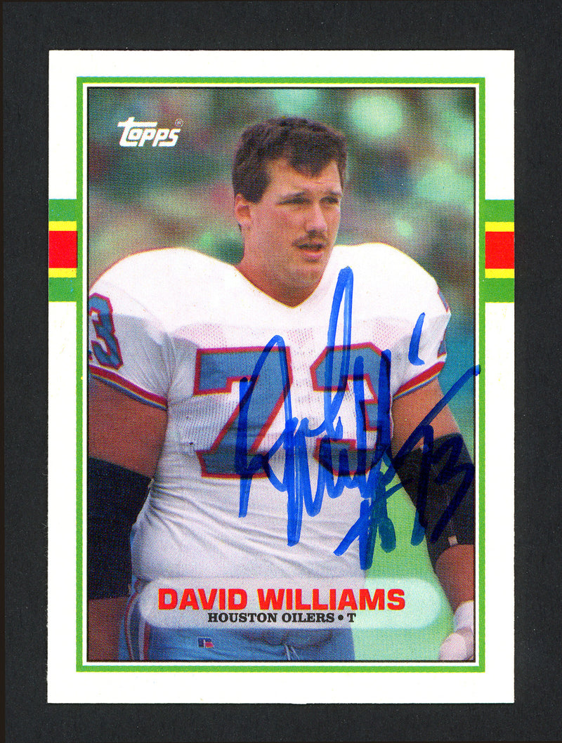 David Williams Autographed 1989 Topps Traded Rookie Card #98T Houston Oilers SKU #164103