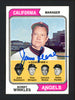 Jimmie Reese Autographed 1974 Topps Card #276 California Angels Coach SKU #164121