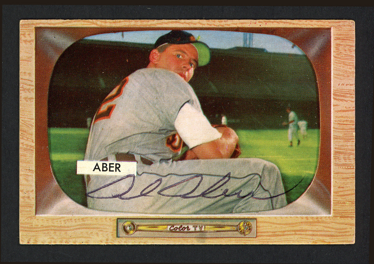 Al Aber Autographed 1955 Bowman Card #24 Detroit Tigers SKU #164177