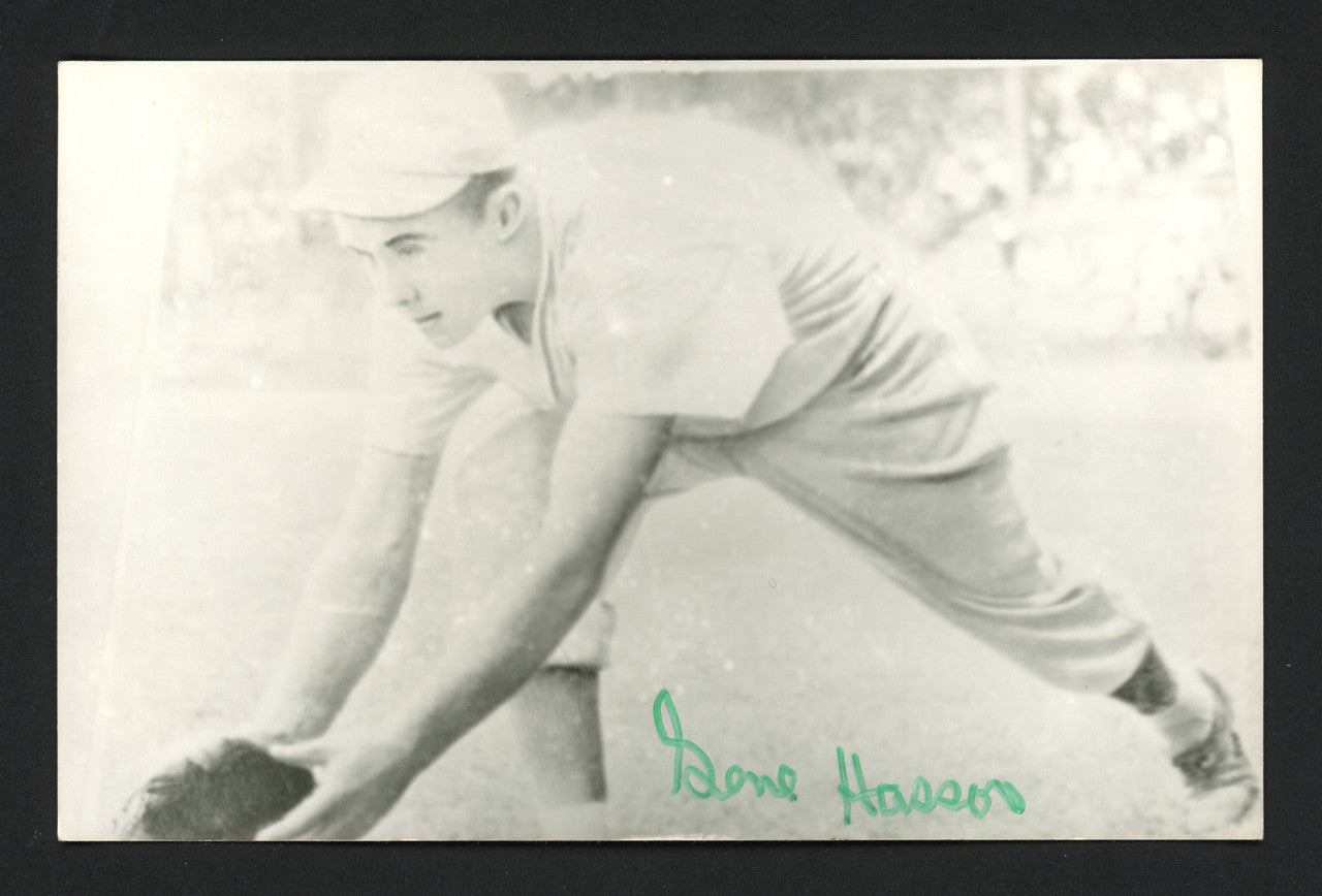 Gene Hasson Autographed 3.5x5.5 Jim Rowe Postcard Philadelphia A's SKU #164883