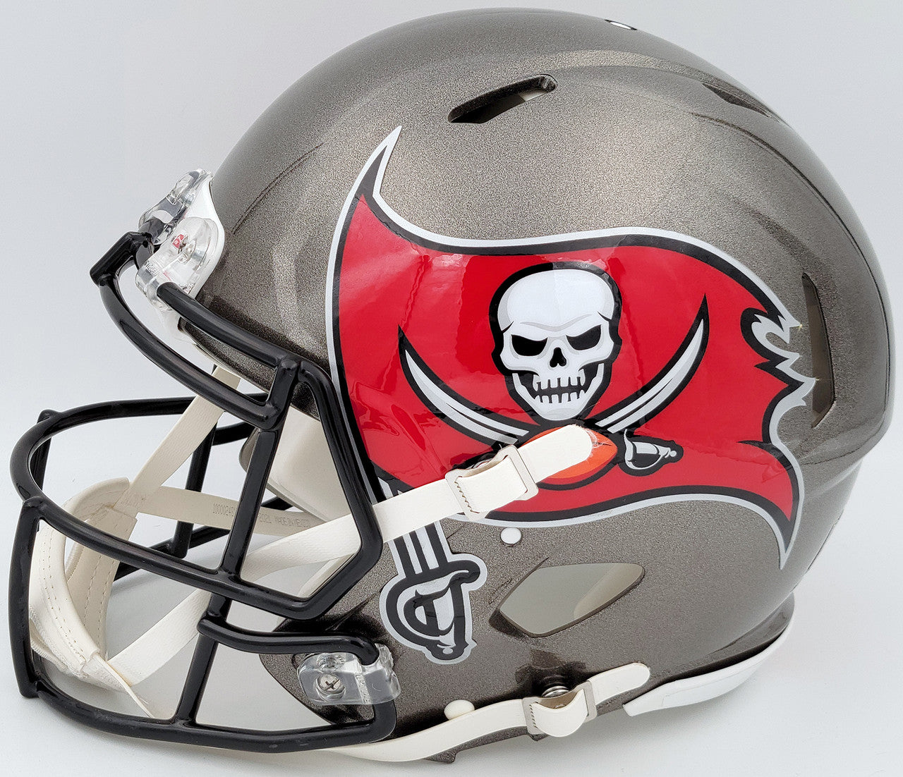 Tom Brady Autographed Tampa Bay Buccaneers Gray Full Size Authentic Speed Helmet Fanatics Holo Stock #202344