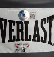 Mike Tyson Autographed Red Everlast Everfresh Boxing Glove (Left Handed LH, Silver) Beckett BAS Stock #202299