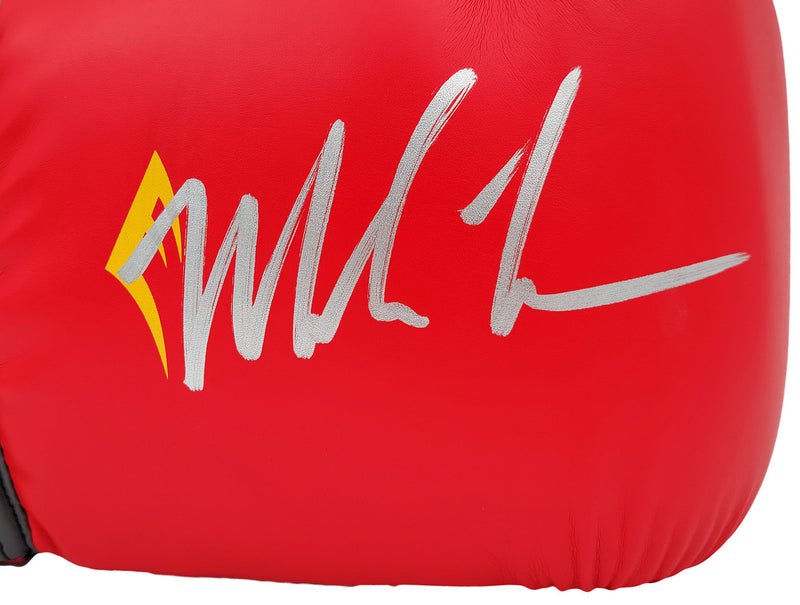 Mike Tyson Autographed Red Everlast Everfresh Boxing Glove (Right Handed RH, Silver) Beckett BAS Stock #202301