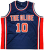 Team USA Clyde Drexler Autographed Blue Jersey The Glide JSA Stock #202348