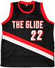 Portland Trailblazers Clyde Drexler Autographed Black Jersey The Glide JSA Stock #202352