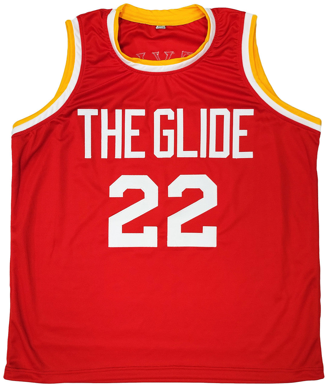 Houston Rockets Clyde Drexler Autographed Red Jersey The Glide JSA Stock #202351