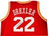 Houston Rockets Clyde Drexler Autographed Red Jersey The Glide JSA Stock #202350