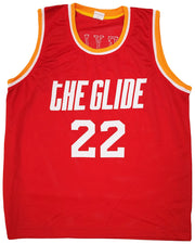 Houston Rockets Clyde Drexler Autographed Red Jersey The Glide JSA Stock #202350