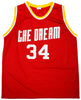 Houston Rockets Hakeem Olajuwon Autographed Red Jersey The Dream JSA Stock #202338