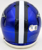 Herschel Walker Autographed Dallas Cowboys Flash Blue Speed Mini Helmet Beckett BAS QR Stock #202148