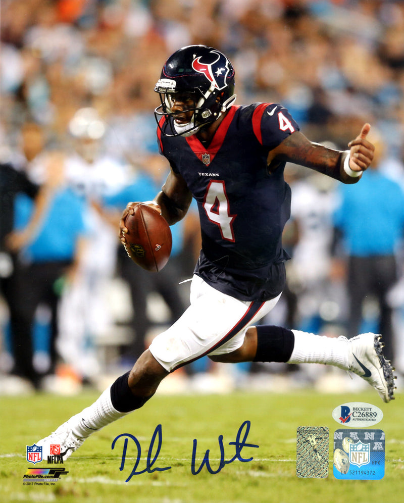 Deshaun Watson Autographed 8x10 Photo Houston Texans Beckett BAS Stock #126640