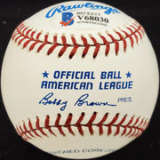 Leroy Wheat Autographed Official AL Baseball Philadelphia A's, Cleveland Indians Beckett BAS #V68030