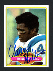 Clarence Williams Autographed 1980 Topps Rookie Card #237 San Diego Chargers Died 1994 SKU #160045