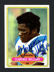 Clarence Williams Autographed 1980 Topps Rookie Card #237 San Diego Chargers Died 1994 SKU #160046