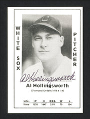 Al Hollingsworth Autographed 1979 Diamond Greats Card #140 Chicago White Sox SKU #165786