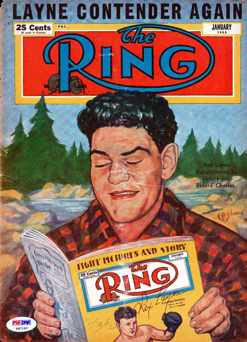 Rex Layne Autographed The Ring Magazine Cover PSA/DNA #S47142