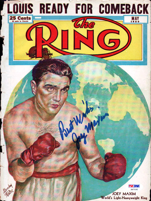 Joey Maxim Autographed The Ring Magazine Cover PSA/DNA #S47192