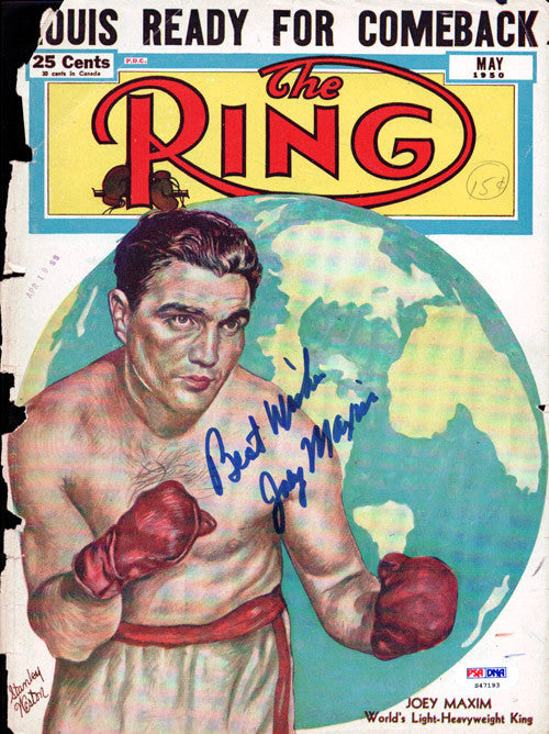 Joey Maxim Autographed The Ring Magazine Cover PSA/DNA #S47193