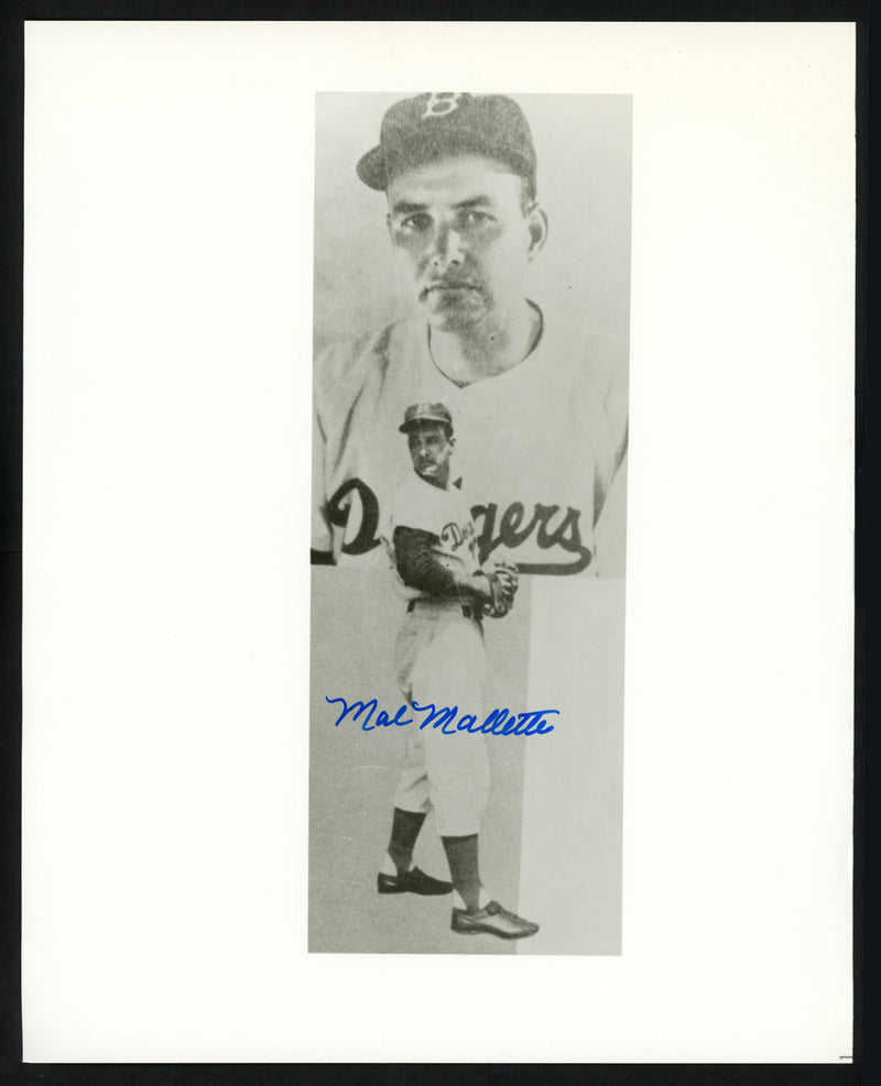 Mal Mallette Autographed 8x10 Photo Brooklyn Dodgers SKU #154613