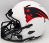 Mac Jones Autographed New England Patriots Lunar Eclipse White Full Size Replica Speed Helmet Beckett BAS QR Stock #202966