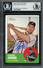Chipper Jones Autographed 2012 Topps Heritage Card #347 Atlanta Braves Beckett BAS #12750808