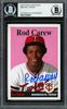 Rod Carew Autographed 2019 Topps Archives Card #66 Minnesota Twins Beckett BAS Stock #193418
