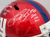 Lawrence Taylor & Saquon Barkley Autographed New York Giants Flash Red Full Size Replica Speed Helmet "NFL ROY" Beckett BAS QR Stock #202987