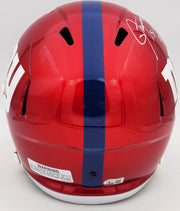 Lawrence Taylor & Saquon Barkley Autographed New York Giants Flash Red Full Size Replica Speed Helmet "NFL ROY" Beckett BAS QR Stock #202987