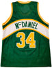 Seattle Supersonics Xavier McDaniel Autographed Green Jersey MCS Holo Stock #202418