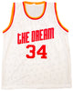 Houston Rockets Hakeem Olajuwon Autographed White Jersey The Dream JSA Stock #202339
