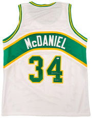 Seattle Supersonics Xavier McDaniel Autographed White Jersey "X-Man" MCS Holo Stock #202419