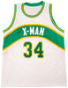Seattle Supersonics Xavier McDaniel Autographed White Jersey "X-Man" MCS Holo Stock #202419