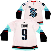 Seattle Kraken Ryan Donato Autographed White Adidas Jersey Size 54 "1st Kraken Goal" Inaugural Season Patch Fanatics Holo Stock #202596