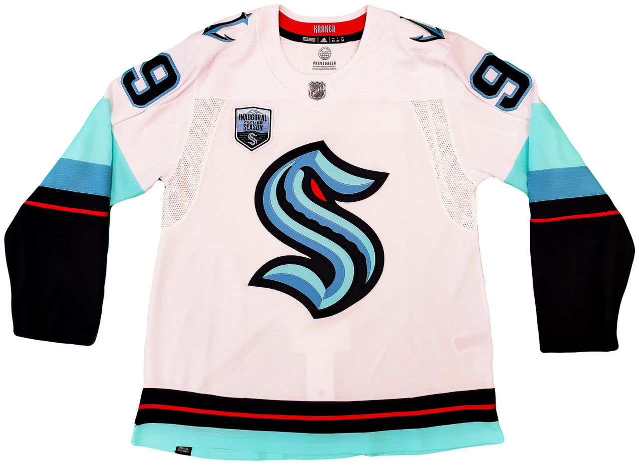 Seattle Kraken Ryan Donato Autographed White Adidas Jersey Size 54 "1st Kraken Goal" Inaugural Season Patch Fanatics Holo Stock #202596