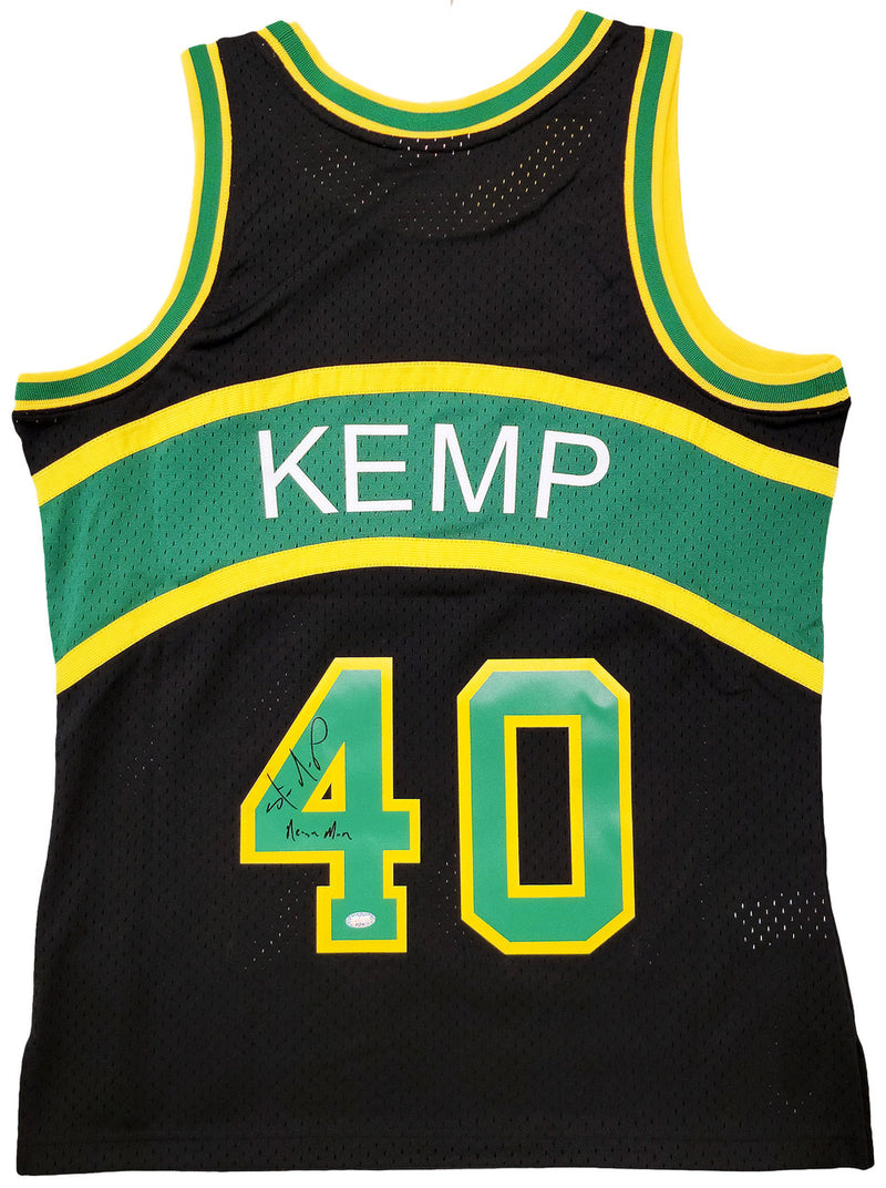 Seattle Supersonics Shawn Kemp Autographed Black Authentic Mitchell & Ness Hardwood Classics Swingman Jersey Size M "Reign Man" MCS Holo Stock #203429