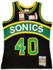 Seattle Supersonics Shawn Kemp Autographed Black Authentic Mitchell & Ness Hardwood Classics Swingman Jersey Size M "Reign Man" MCS Holo Stock #203429