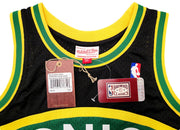 Seattle Supersonics Shawn Kemp Autographed Black Authentic Mitchell & Ness Hardwood Classics Swingman Jersey Size M "Reign Man" MCS Holo Stock #203429