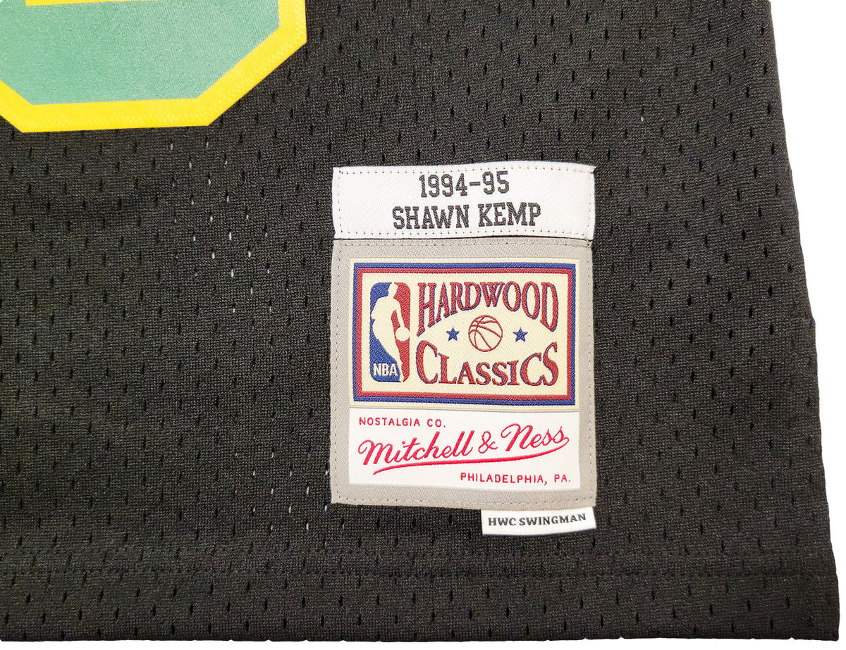 Seattle Supersonics Shawn Kemp Autographed Black Authentic Mitchell & Ness Hardwood Classics Swingman Jersey Size M "Reign Man" MCS Holo Stock #203429