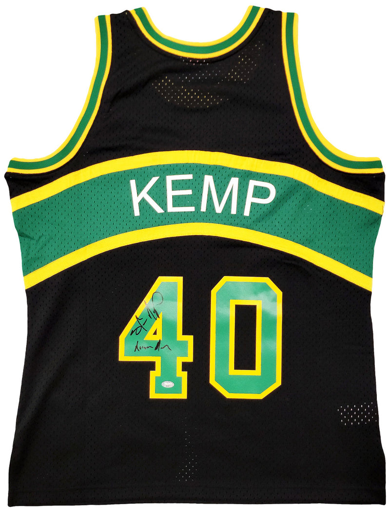 Seattle Supersonics Shawn Kemp Autographed Black Authentic Mitchell & Ness Hardwood Classics Swingman Jersey Size L "Reign Man" MCS Holo Stock #203430