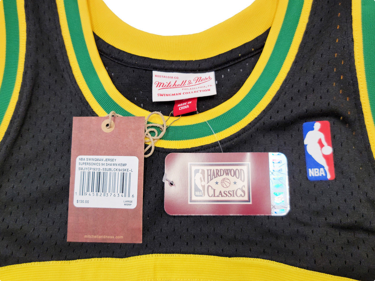 Seattle Supersonics Shawn Kemp Autographed Black Authentic Mitchell & Ness Hardwood Classics Swingman Jersey Size L "Reign Man" MCS Holo Stock #203430