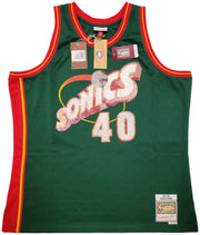Seattle Supersonics Shawn Kemp Autographed Green Authentic Mitchell & Ness Hardwood Classics Swingman Jersey NBA Top 75 Size XXL MCS Holo Stock #203428