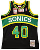 Seattle Supersonics Shawn Kemp Autographed Black Authentic Mitchell & Ness Hardwood Classics Swingman Jersey Size L MCS Holo Stock #203432
