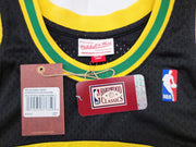 Seattle Supersonics Shawn Kemp Autographed Black Authentic Mitchell & Ness Hardwood Classics Swingman Jersey Size L MCS Holo Stock #203432