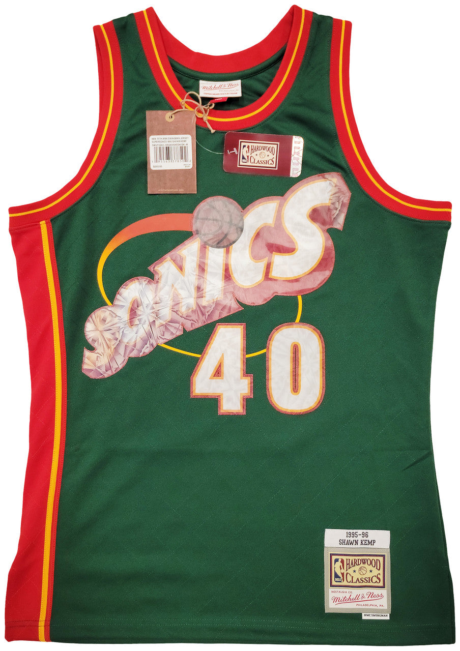 Seattle Supersonics Shawn Kemp Autographed Green Authentic Mitchell & Ness Hardwood Classics Swingman Jersey NBA Top 75 Size M MCS Holo Stock #203425