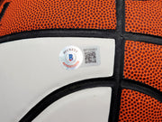 Gary Payton & Shawn Kemp Autographed Official Spalding White Basketball Seattle Supersonics MCS Holo & Beckett BAS QR Stock #203415