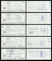 Max McGee Autographed 2.75x6 Check Green Bay Packers Lot of 20 SKU #174044