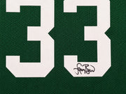 Boston Celtics Larry Bird Autographed Framed Green Jersey PSA/DNA Stock #265810