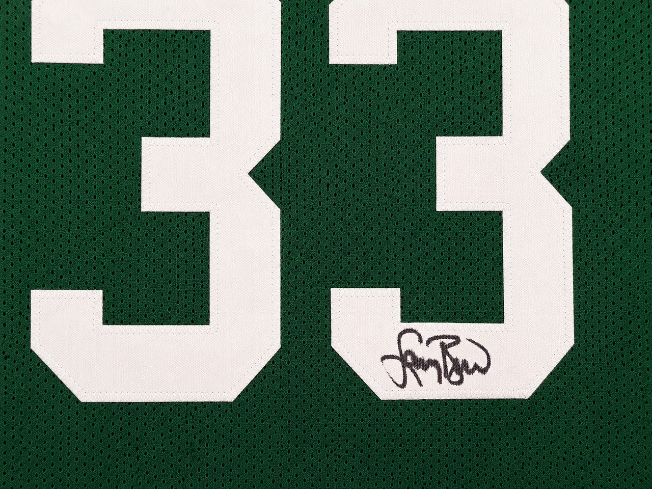 Boston Celtics Larry Bird Autographed Framed Green Jersey PSA/DNA Stock #265810