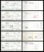 Max McGee Autographed 2.75x6 Check Green Bay Packers Lot of 50 SKU #174046